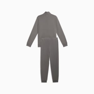 メンズ ポリ カラーブロック スーツ 上下セット, Cast Iron, extralarge-JPN