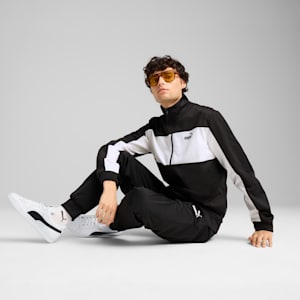 メンズ プーマ ポリ カラーブロック スーツ 上下セット, PUMA Black, extralarge-JPN