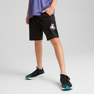 ボーイズ アクティブ スポーツ グラフィック ポリエステル ショーツ 120-160cm, PUMA Black, extralarge-JPN