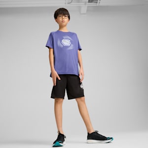 ボーイズ アクティブ スポーツ グラフィック ポリエステル ショーツ 120-160cm, PUMA Black, extralarge-JPN