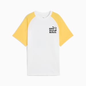 ボーイズ ミッド90S グラフィック 半袖 Tシャツ II B 120-160cm, PUMA White-Sunny Yellow, extralarge-JPN