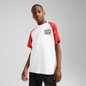ボーイズ ミッド90S グラフィック 半袖 Tシャツ II B 120-160cm, PUMA White-Red Fire, extralarge-JPN