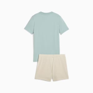 ガールズ ESS NO. 1 ロゴ 半袖 Tシャツ & ショーツ セット 120-160cm, Modern Mint, extralarge-JPN