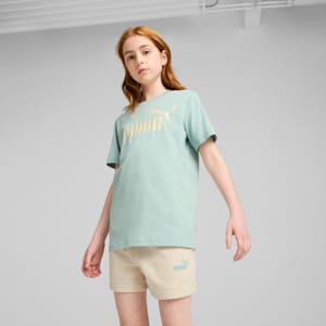 ガールズ ESS NO. 1 ロゴ 半袖 Tシャツ & ショーツ セット 120-160cm, Modern Mint, extralarge-JPN