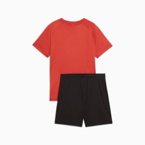 ボーイズ TAD ESS ポリ AOP Tシャツ & ショーツ 上下セット 120-160cm, Red Fire, extralarge-JPN