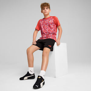 ボーイズ TAD ESS ポリ AOP Tシャツ & ショーツ 上下セット 120-160cm, Red Fire, extralarge-JPN