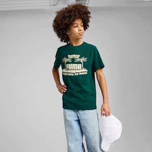 ボーイズ ミッド90S グラフィック 半袖 Tシャツ III B 120-160cm, Dark Myrtle, extralarge-JPN