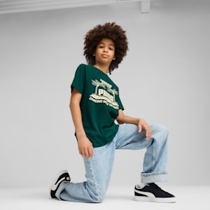 ボーイズ ミッド90S グラフィック 半袖 Tシャツ III B 120-160cm, Dark Myrtle, extralarge-JPN