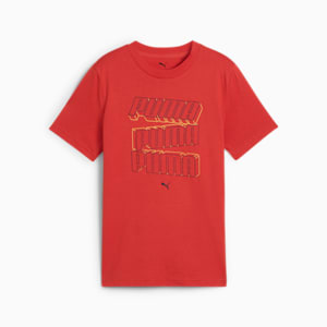 ボーイズ ESS ロゴ ラブ HOG 半袖 Tシャツ B 120-160cm, Red Fire, extralarge-JPN