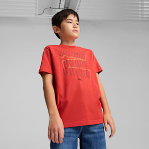 ボーイズ ESS ロゴ ラブ HOG 半袖 Tシャツ B 120-160cm, Red Fire, extralarge-JPN