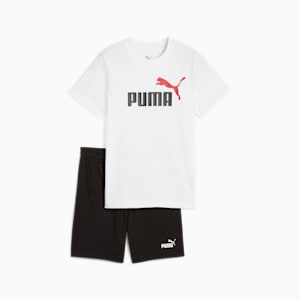 ボーイズ ESS 2 カラー NO. 1 ロゴ 半袖 Tシャツ アンド ショーツ セット 120-160cm, PUMA White, extralarge-JPN