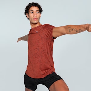 M Studio Cloudspun Printed Men's Training Tee, Mars Red, extralarge-IND