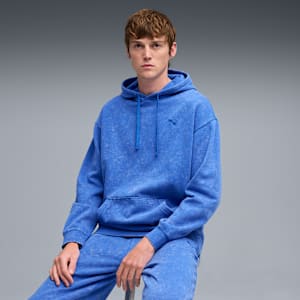 Chandail à capuchon délavé ESS ELEVATED Homme, Mountain Blue, extralarge