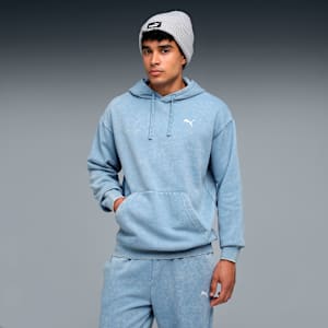Essentials Elevated Men's Washed Relaxed Hoodie, Cool Blue, extralarge-IND