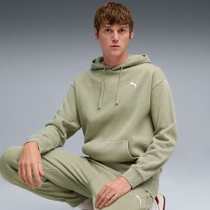 PUMA Elevated Essentials Acid Wash Men's Fleece Hoodie, Lux Army, extralarge
