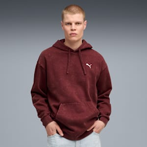 ESS ELEVATED Wash Hoodie Men, Ruby Shimmer, extralarge