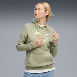 Essentials Logo Lab Hoodie Women, Lux Army, extralarge