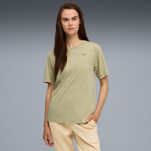 PUMA Elevated Essentials Acid Wash Women's Tee, Lux Army, extralarge