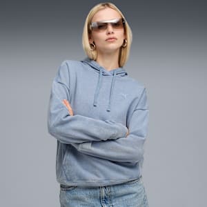 ESS ELEVATED Wash Hoodie Women, Cool Blue, extralarge