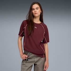 PUMA Sport Relaxed Tee Women, Ruby Shimmer, extralarge