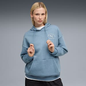 PUMA Class Relaxed Hoodie Women, Cool Blue, extralarge