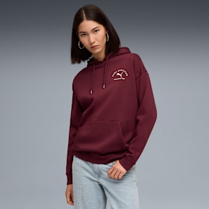 PUMA Class Relaxed Hoodie Women, Ruby Shimmer, extralarge