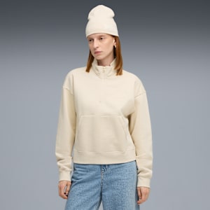 PUMA Class Half-Zip Short Crew Women, Alpine Snow, large