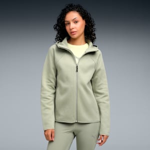 EVOSTRIPE Women’s Moisture-Wicking Full-Zip Hoodie, Lux Army, extralarge-IND