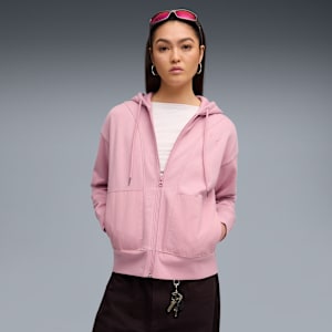 HER Relaxed Full-Zip Hoodie Women, Poised Pink, extralarge