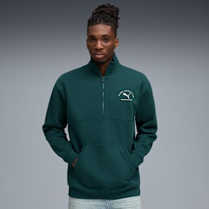 PUMA Class Men's Half Zip Sweater, Green Terrain, extralarge-IND