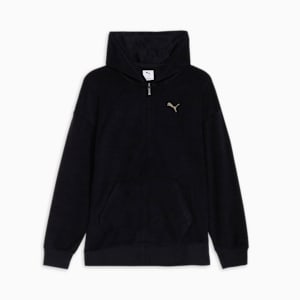 メンズ パイル リラックス フーディー, PUMA Black Heather, extralarge-JPN