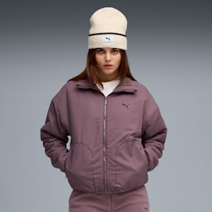 Women's Relaxed Fit Reversible Sherpa Jacket, Raisin, extralarge-IND