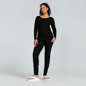 PUMA Women's Long Sleeve Thermal Top, PUMA Black, extralarge-IND