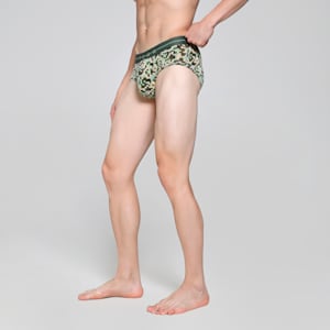 Polymide Mesh Men's Printed Briefs, Thyme-Granola-Ash-Burnt olive, extralarge-IND