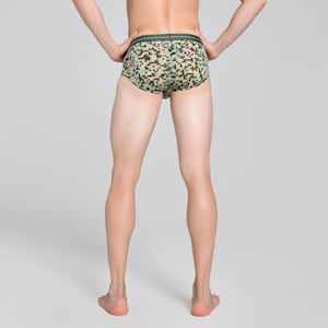 Polymide Mesh Men's Printed Briefs, Thyme-Granola-Ash-Burnt olive, extralarge-IND