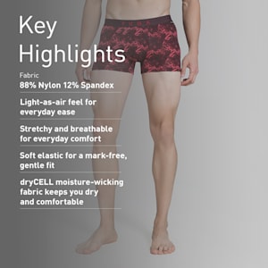 Nyl Men's Printed Trunk, Vineyard Wine-Fudge-Urban Red, extralarge-IND