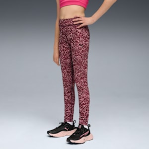 Train All Day Essential Girls' All-Over-Printed Tights, Poised Pink, extralarge-IND