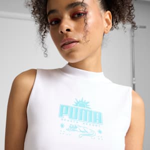 PALM RESORT Women's Slim Tank, PUMA White, extralarge