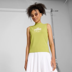 Playera sin mangas corte semi-ajustado para mujer PALM RESORT, Sea Kelp, extralarge