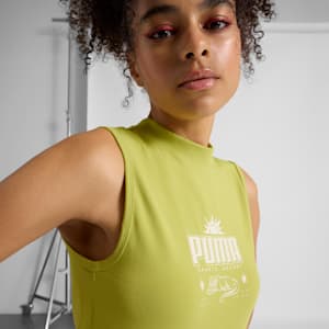 PALM RESORT Women's Slim Tank, Sea Kelp, extralarge