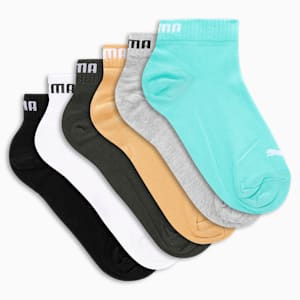 Quarter Plain Socks Pack of 6, PUMA Black-Medium Gray Heather-PUMA White, extralarge-IND