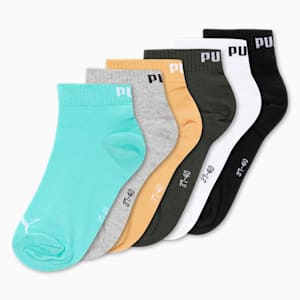 Quarter Plain Socks Pack of 6, PUMA Black-Medium Gray Heather-PUMA White, extralarge-IND