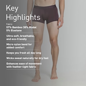 Bamboo Men's Trunks, Aubergine-PUMA Black, extralarge-IND