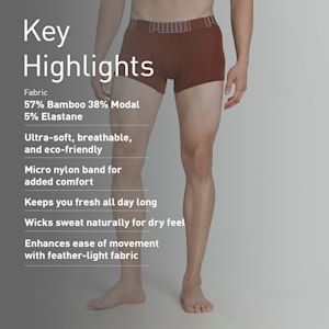 Bamboo Men's Trunks, Warm Chestnut-PUMA White, extralarge-IND