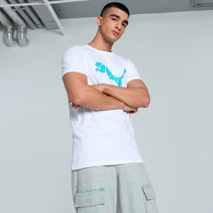 Men's Logo Graphic Slim Fit Tee, PUMA White, extralarge-IND