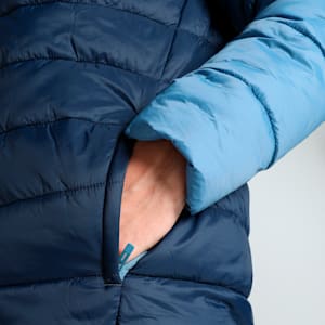 Men's Colorblock Woven Padded Jacket, Blue Horizon, extralarge-IND