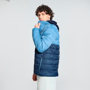 Men's Colorblock Woven Padded Jacket, Blue Horizon, extralarge-IND