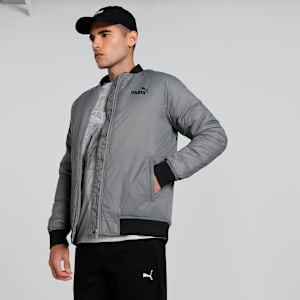 Men's Slim Fit Bomber Jacket, Cast Iron-logo, extralarge-IND