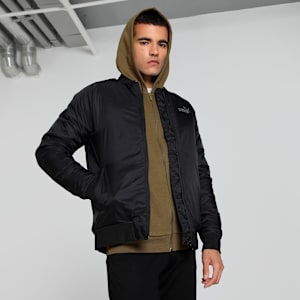 Men's Slim Fit Bomber Jacket, PUMA Black-logo, extralarge-IND