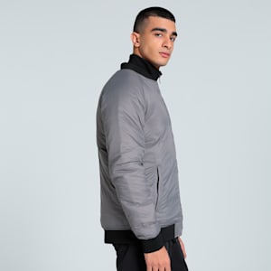Men's Slim Fit Bomber Jacket, Cast Iron, extralarge-IND